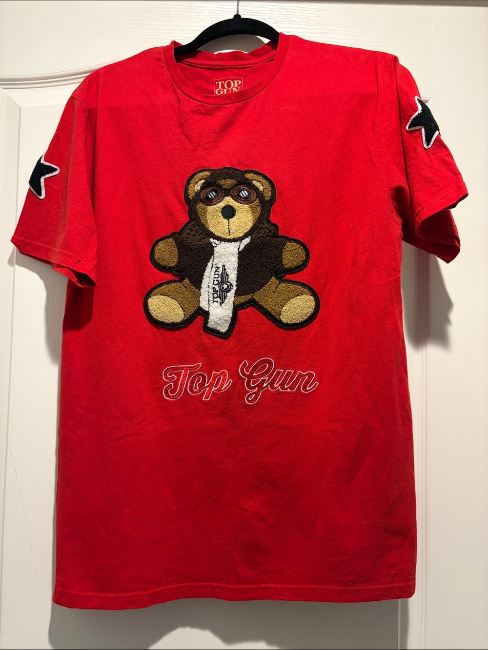 Red Teddy Graphic Tee pit to pit 21 shoulder to hem 28”